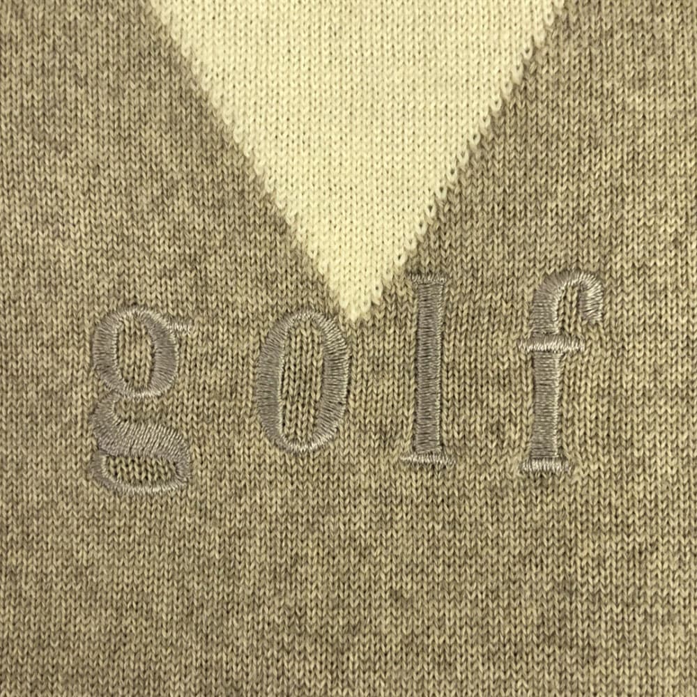 90s オールド ゴルフ 長袖 セーター 1 ベージュ×ブラウン GOLF ニット 日本製 ウール メンズ