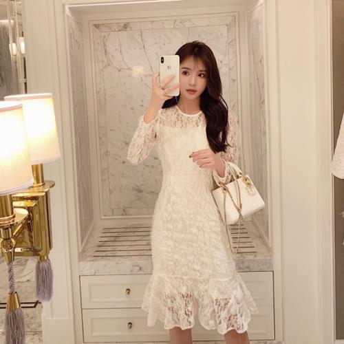 【即納】ワンピース パーティードレス レースワンピース マーメイド 韓国 花柄 秋 冬 長袖 ミモレ丈 おしゃれ 可愛い 総レース フォーマルドレス カクテルドレス キャバドレス エレガント フェミニ 【即納】ワンピース パーティードレス レースワンピース マーメイド 韓国 花柄 秋 冬 長袖 ミモレ丈 おしゃれ 可愛い 総レース フォーマルドレス カクテルドレス キャバドレス エレガント フェミニ