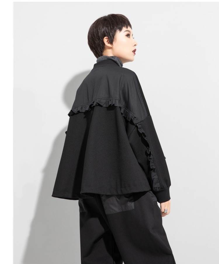 完売御礼アウター ジャケット ブルゾン レディース おしゃれ 大人可愛い ブラック モノトーン 長袖 マニッシュ ナイロン 大きめ オーバーサイズ カジュアル 大人かわいい こなれ感 インスタ映え ア