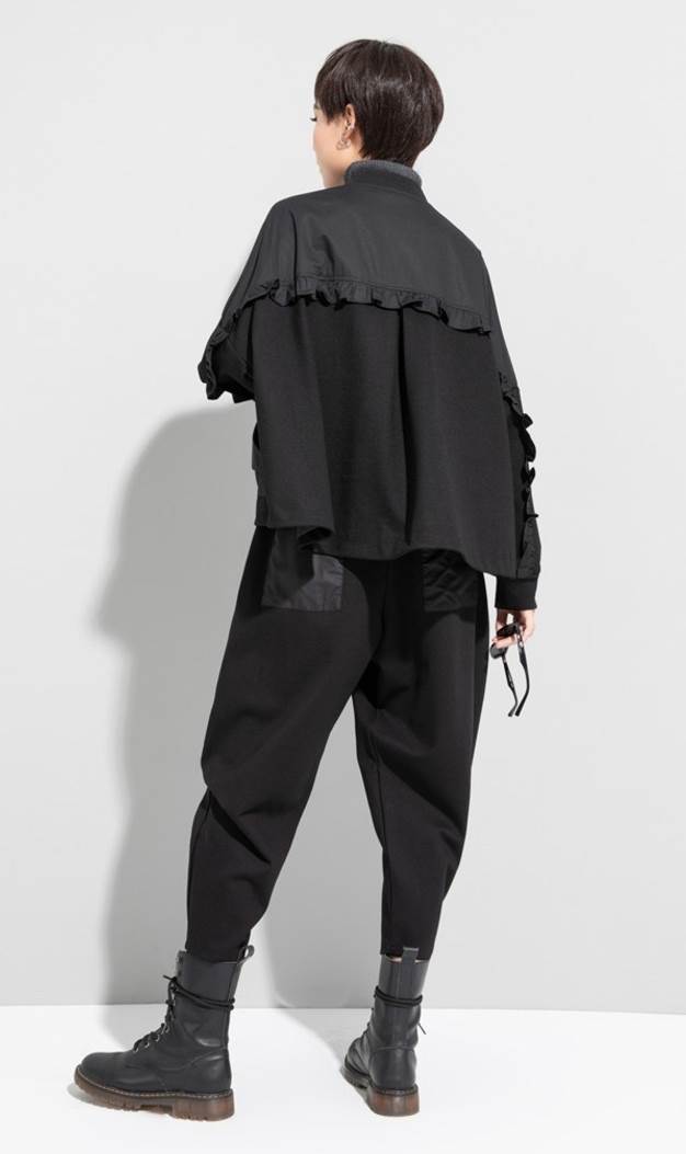 完売御礼アウター ジャケット ブルゾン レディース おしゃれ 大人可愛い ブラック モノトーン 長袖 マニッシュ ナイロン 大きめ オーバーサイズ カジュアル 大人かわいい こなれ感 インスタ映え ア