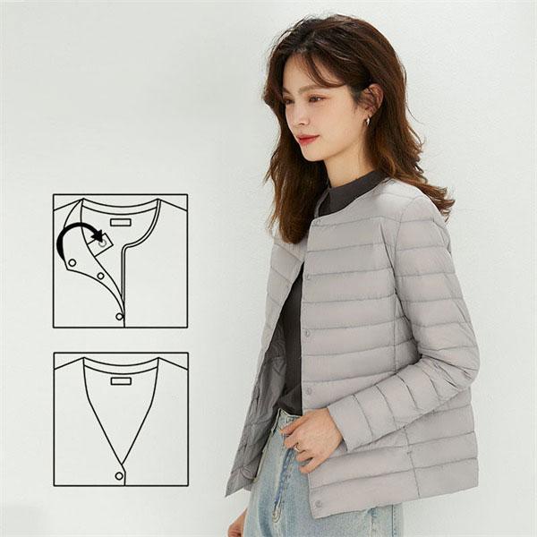 大人の魅力ノーカラーライトダウンダウンジャケットレディースブルゾン軽量ジャケット薄ショートおしゃれ秋冬防寒登山暖かい撥水無地 大人の魅力ノーカラーライトダウンダウンジャケットレディースブルゾン軽量ジャケット薄ショートおしゃれ秋冬防寒登山暖かい撥水無地