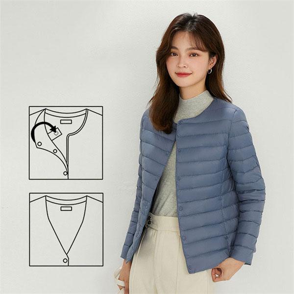 大人の魅力ノーカラーライトダウンダウンジャケットレディースブルゾン軽量ジャケット薄ショートおしゃれ秋冬防寒登山暖かい撥水無地 大人の魅力ノーカラーライトダウンダウンジャケットレディースブルゾン軽量ジャケット薄ショートおしゃれ秋冬防寒登山暖かい撥水無地