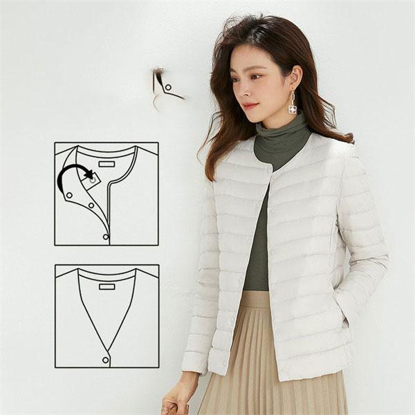 大人の魅力ノーカラーライトダウンダウンジャケットレディースブルゾン軽量ジャケット薄ショートおしゃれ秋冬防寒登山暖かい撥水無地 大人の魅力ノーカラーライトダウンダウンジャケットレディースブルゾン軽量ジャケット薄ショートおしゃれ秋冬防寒登山暖かい撥水無地