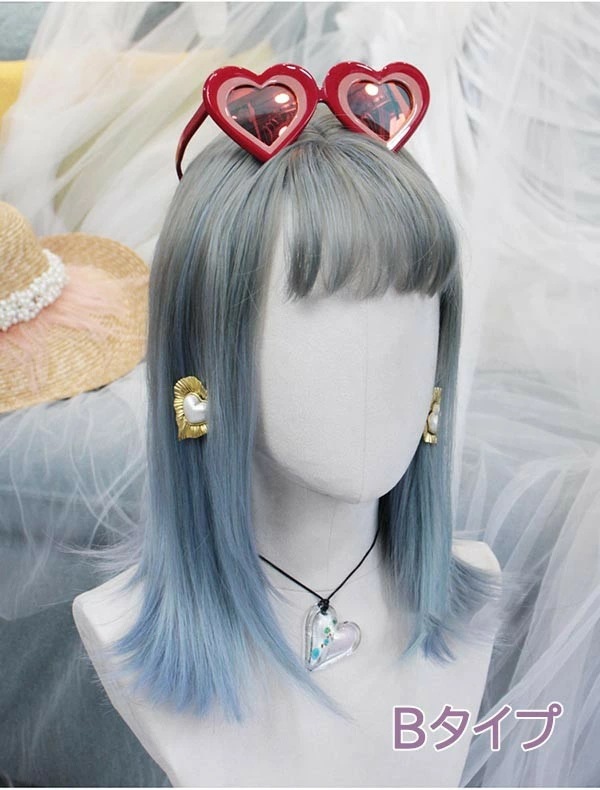 ウィッグ フルウィッグ ブルー ブラウン ショート 内巻き ボブ レディース ハロウィン ふんわり前髪 グラデーション ナチュラル 原宿風 かつら ぱっつん前髪 コスプレ 耐熱ウィッグ コスチューム ウィッグ フルウィッグ ブルー ブラウン ショート 内巻き ボブ レディース ハロウィン ふんわり前髪 グラデーション ナチュラル 原宿風 かつら ぱっつん前髪 コスプレ 耐熱ウィッグ コスチューム