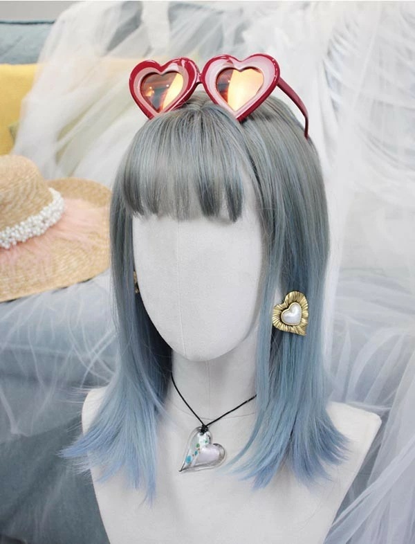 ウィッグ フルウィッグ ブルー ブラウン ショート 内巻き ボブ レディース ハロウィン ふんわり前髪 グラデーション ナチュラル 原宿風 かつら ぱっつん前髪 コスプレ 耐熱ウィッグ コスチューム ウィッグ フルウィッグ ブルー ブラウン ショート 内巻き ボブ レディース ハロウィン ふんわり前髪 グラデーション ナチュラル 原宿風 かつら ぱっつん前髪 コスプレ 耐熱ウィッグ コスチューム