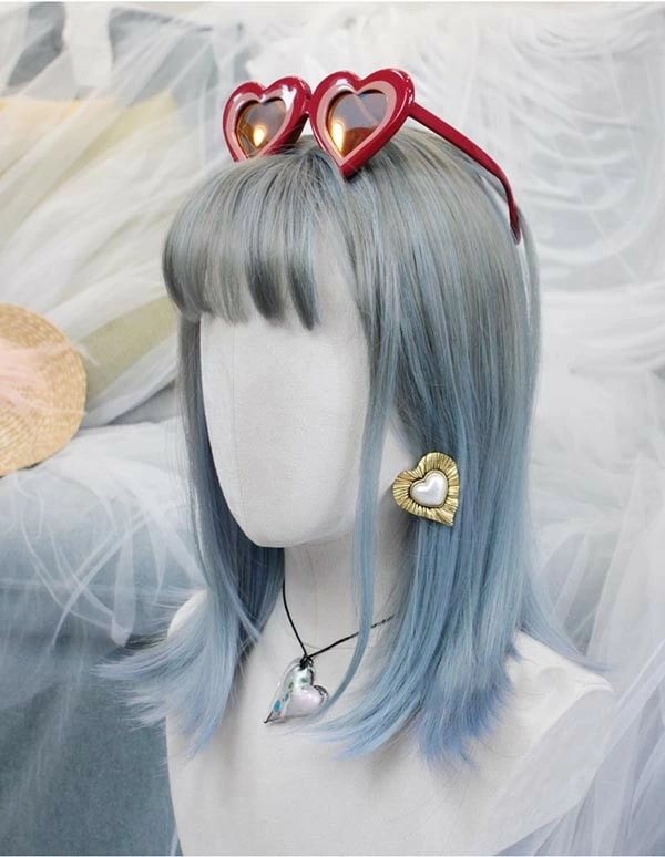 ウィッグ フルウィッグ ブルー ブラウン ショート 内巻き ボブ レディース ハロウィン ふんわり前髪 グラデーション ナチュラル 原宿風 かつら ぱっつん前髪 コスプレ 耐熱ウィッグ コスチューム ウィッグ フルウィッグ ブルー ブラウン ショート 内巻き ボブ レディース ハロウィン ふんわり前髪 グラデーション ナチュラル 原宿風 かつら ぱっつん前髪 コスプレ 耐熱ウィッグ コスチューム