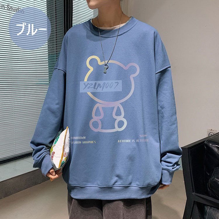 スウェットトレーナー メンズ 女の子向けプレゼント集結 レディース 春服 プルオーバートレー プリント長袖tシャツ カップル