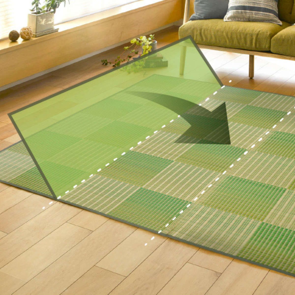 ラグ 240x240cm ラグマット 市松模様のふっくらい草ラグ クレパス ラグ 240x240cm ラグマット 市松模様のふっくらい草ラグ クレパス