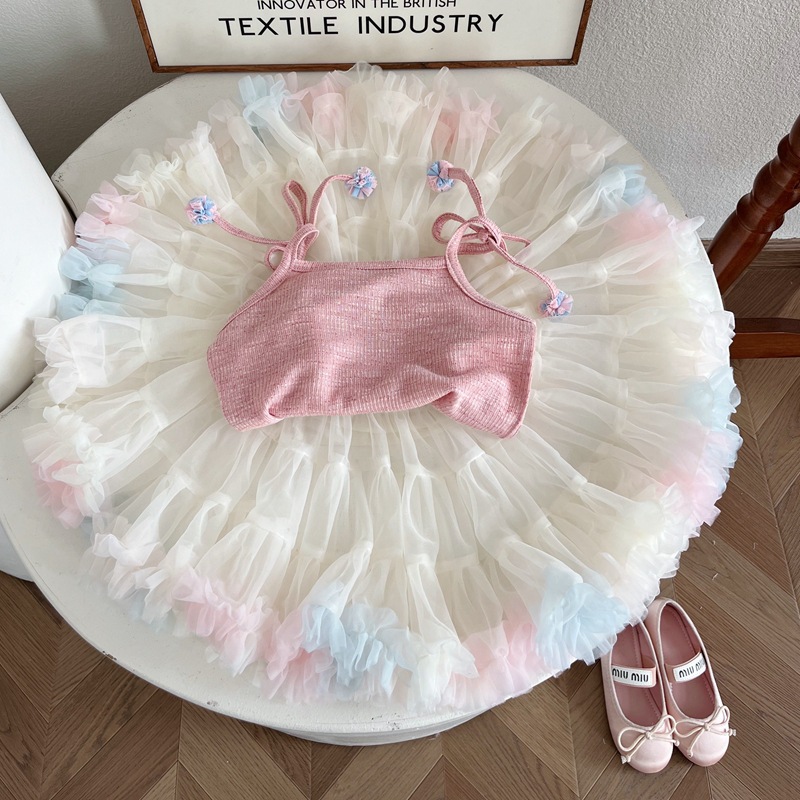 子供服24 夏用キャミソール ベビー 女の子 薄手スタイル スイートチュチュスカート 2点セット 子供服24 夏用キャミソール ベビー 女の子 薄手スタイル スイートチュチュスカート 2点セット