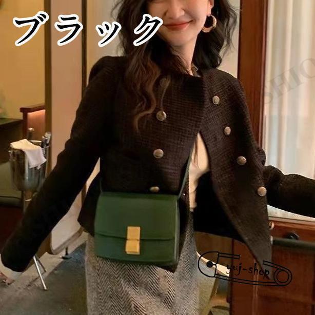 ノーカラージャケット レディース 40代 50代 秋 冬 秋冬 無地 ツイード 長袖 アウター