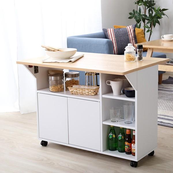 キッチンワゴン キャスター付き 木製 天板付き 作業台 おしゃれ