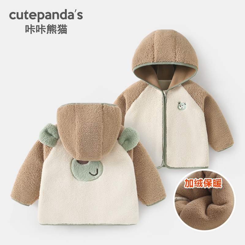 ベビー綿入りジャケット男の子用豪華なベルベットジャケット冬服秋冬子供用綿入りジャケット女の子用ベビーウォームトップ