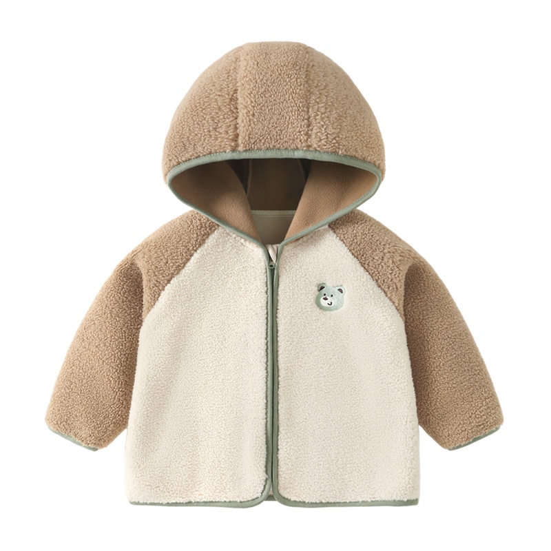 ベビー綿入りジャケット男の子用豪華なベルベットジャケット冬服秋冬子供用綿入りジャケット女の子用ベビーウォームトップ