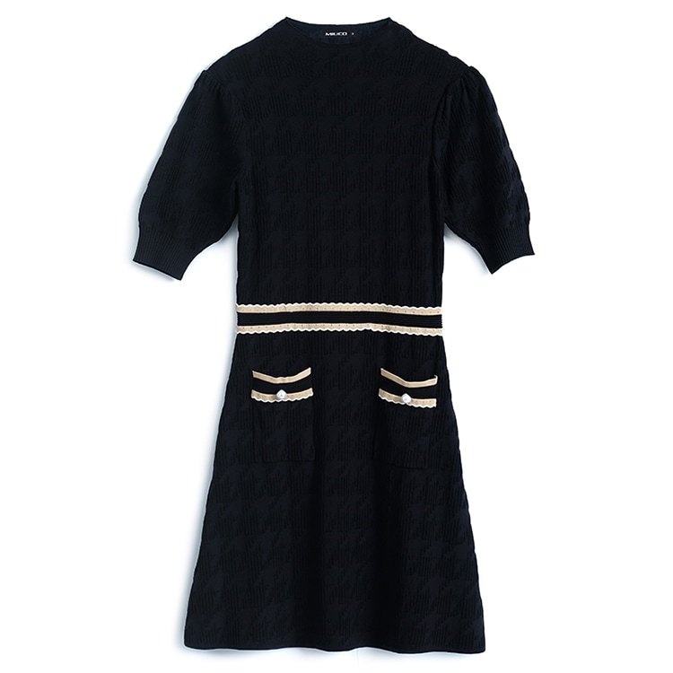 ワンピース レディース ニットワンピース S M L 韓国 膝丈 ひざ丈 半袖 千鳥格子 ニットワンピ Aライン フレア ハイウエスト 膝上 ポケット スタンドネック 着痩せ 細見え 上品 きれいめ ワンピース レディース ニットワンピース S M L 韓国 膝丈 ひざ丈 半袖 千鳥格子 ニットワンピ Aライン フレア ハイウエスト 膝上 ポケット スタンドネック 着痩せ 細見え 上品 きれいめ