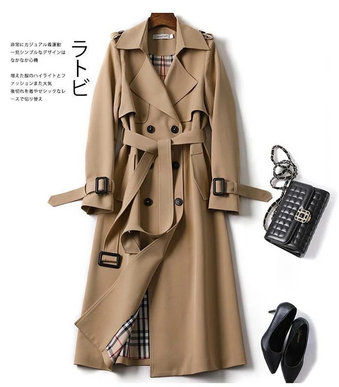 トレンチコート ジャケット ロングジャケット マキシ 膝丈 べルト付き レディース 秋アウター ロング丈 上着 フリーサイズ 春 秋 コート 通勤 カジュアル 着回し力 着痩せ 体型カバー 秋服