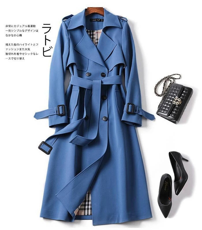 トレンチコート ジャケット ロングジャケット マキシ 膝丈 べルト付き レディース 秋アウター ロング丈 上着 フリーサイズ 春 秋 コート 通勤 カジュアル 着回し力 着痩せ 体型カバー 秋服