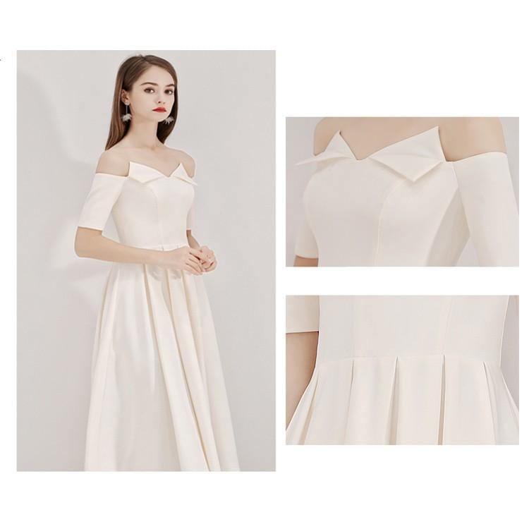 パーティードレス オフショルダー ワンピース ミモレ丈 フォーマル 20代 30代 結婚式 花嫁 着痩せ 二次会 ブライドメイド 大きいサイズ 袖あり 黒 レッド