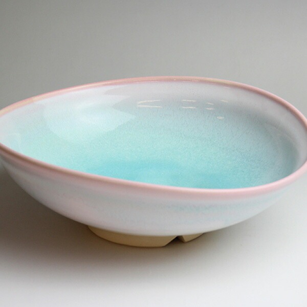 萩焼 茶碗 mint 大鉢 木箱入り 椿萩窯 青 ギフト プレゼント