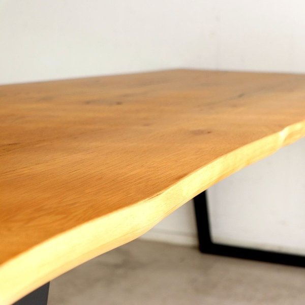 ヴィンテージ風 ダイニングテーブル 幅210cm 天板厚 ミーティング 会議 テーブル スチール脚