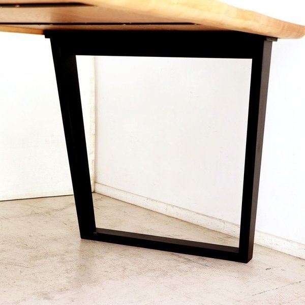 ヴィンテージ風 ダイニングテーブル 幅210cm 天板厚 ミーティング 会議 テーブル スチール脚