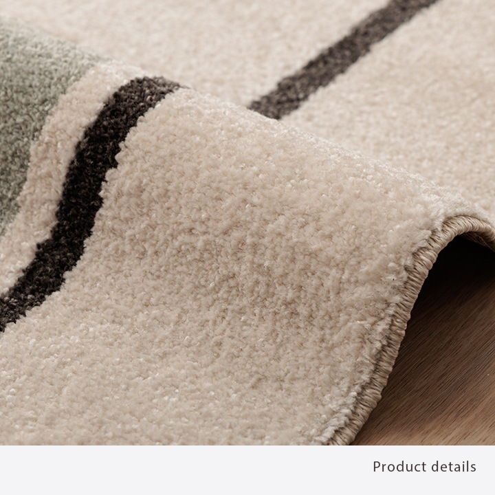 ミケ カーペット デザインラグ ウィルトンカーペット 長方形 アイボリー 北欧柄 ライン柄MIKE133190