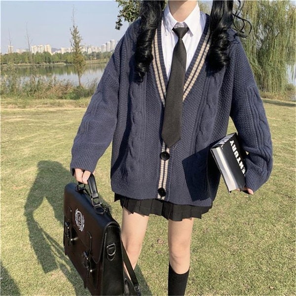 Qoo10] 女子高生制服コスプレカーディガンセーター