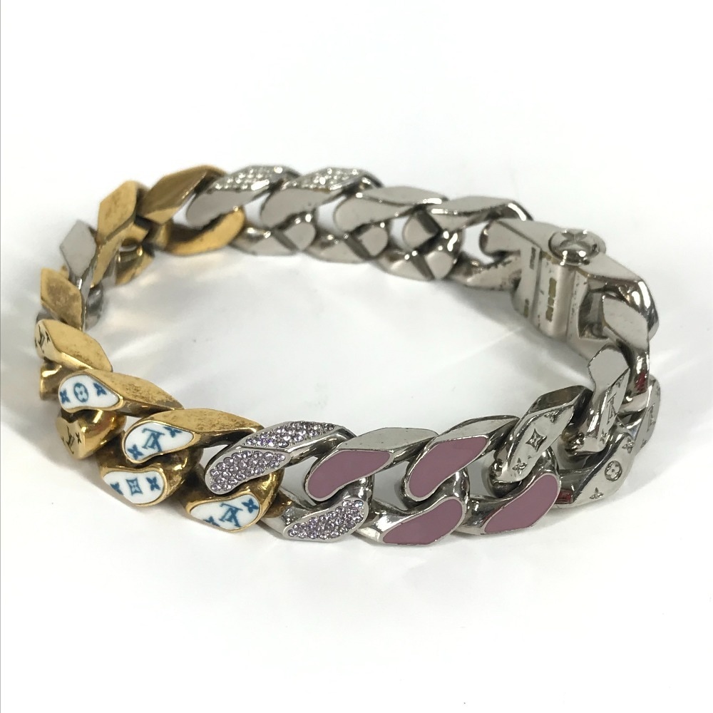 ブレスレット MP2635 ブラスレソーピーチェーン LVロゴ アクセサリー ラインストーン メタル シルバー ブレスレット MP2635 ブラスレソーピーチェーン LVロゴ アクセサリー ラインストーン メタル シルバー