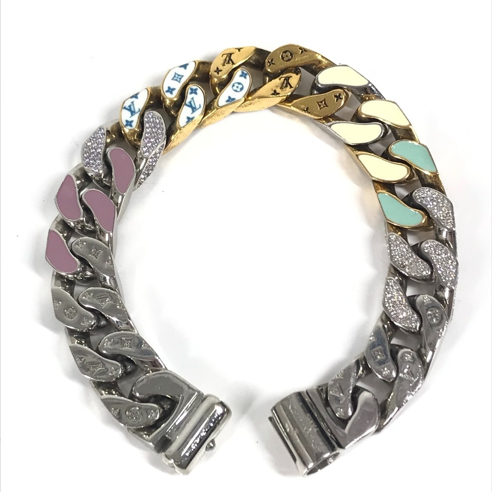 ブレスレット MP2635 ブラスレソーピーチェーン LVロゴ アクセサリー ラインストーン メタル シルバー ブレスレット MP2635 ブラスレソーピーチェーン LVロゴ アクセサリー ラインストーン メタル シルバー