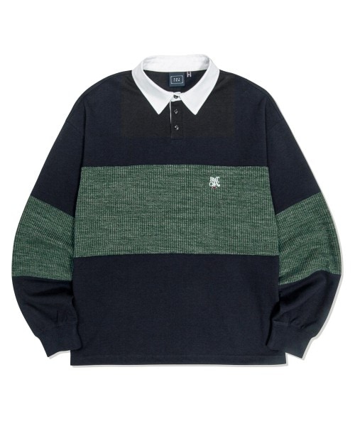 ROMANTIC CROWN[24SP ZB1 COLLECTION][SWEAT KNIT MIX RUGBY SHIRTS_NAVY]