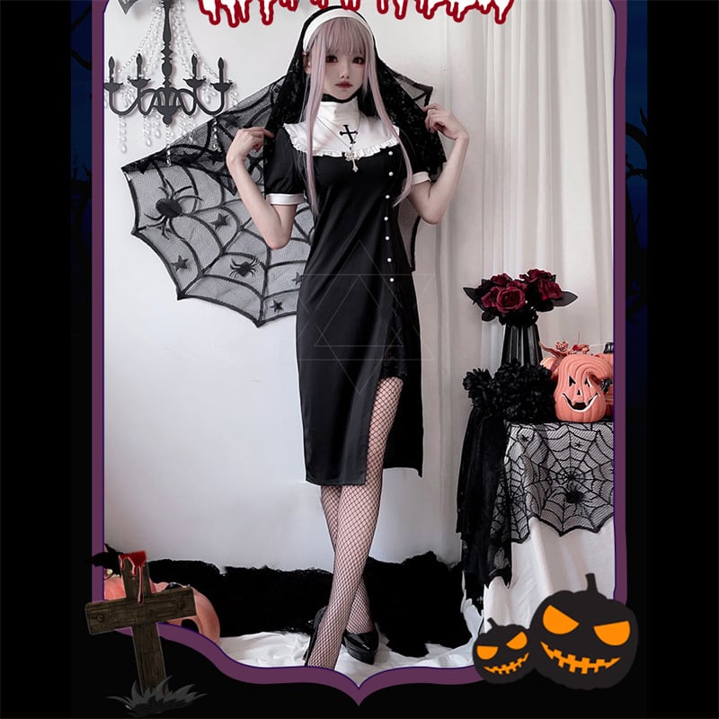 短纳期 ハロウィン 修道女 仮装 コスチューム 衣装 学園祭 文化祭 制服 切り替え ワンピース かわいい 短纳期 ハロウィン 修道女 仮装 コスチューム 衣装 学園祭 文化祭 制服 切り替え ワンピース かわいい