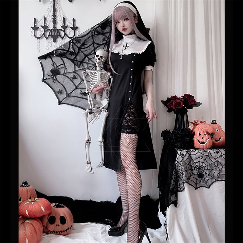 短纳期 ハロウィン 修道女 仮装 コスチューム 衣装 学園祭 文化祭 制服 切り替え ワンピース かわいい 短纳期 ハロウィン 修道女 仮装 コスチューム 衣装 学園祭 文化祭 制服 切り替え ワンピース かわいい