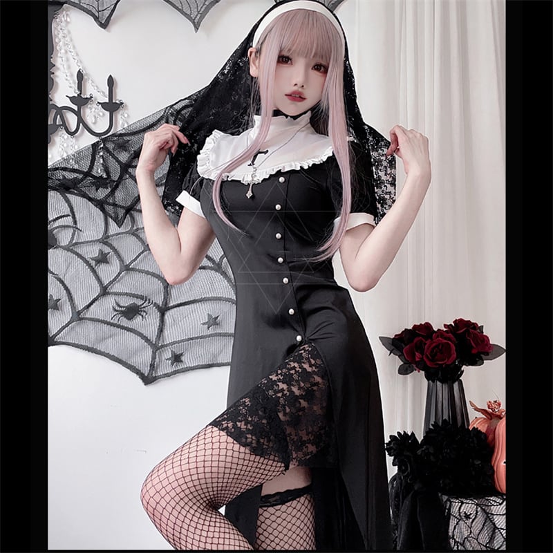 短纳期 ハロウィン 修道女 仮装 コスチューム 衣装 学園祭 文化祭 制服 切り替え ワンピース かわいい 短纳期 ハロウィン 修道女 仮装 コスチューム 衣装 学園祭 文化祭 制服 切り替え ワンピース かわいい