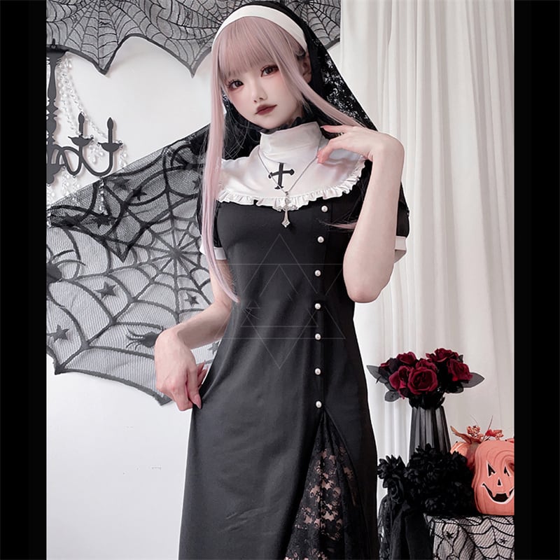 短纳期 ハロウィン 修道女 仮装 コスチューム 衣装 学園祭 文化祭 制服 切り替え ワンピース かわいい 短纳期 ハロウィン 修道女 仮装 コスチューム 衣装 学園祭 文化祭 制服 切り替え ワンピース かわいい