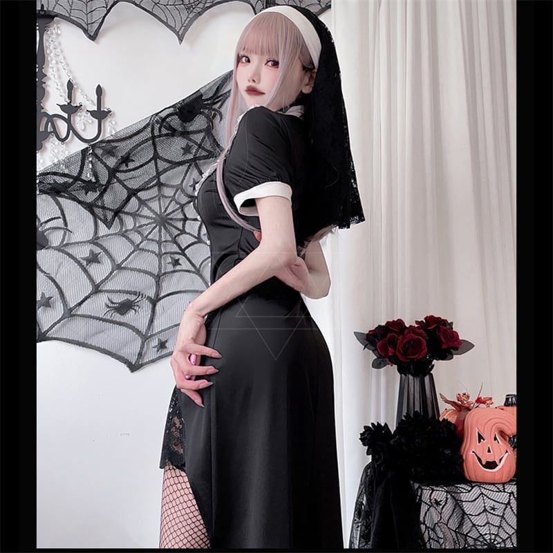 短纳期 ハロウィン 修道女 仮装 コスチューム 衣装 学園祭 文化祭 制服 切り替え ワンピース かわいい 短纳期 ハロウィン 修道女 仮装 コスチューム 衣装 学園祭 文化祭 制服 切り替え ワンピース かわいい