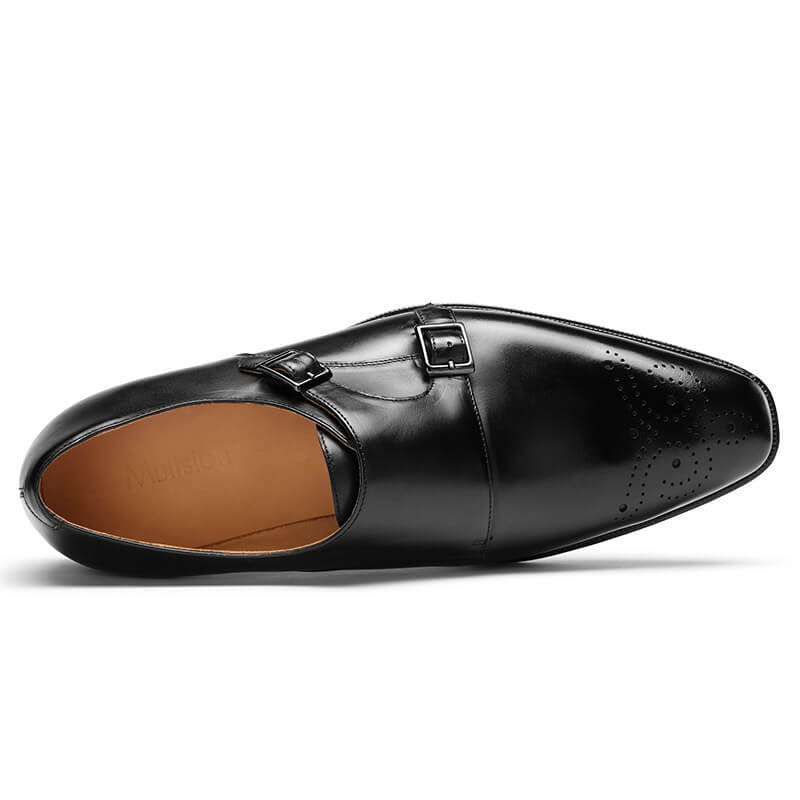 【サイズ交換無料】ビジネスシューズ メンズ革靴 モンクストラップ ダブルモンク ローファー フォーマル カジュアル 天然牛革 本革 ゴム底 木製底 通気性 結婚式 スーツ 24cm28.5cm 大き