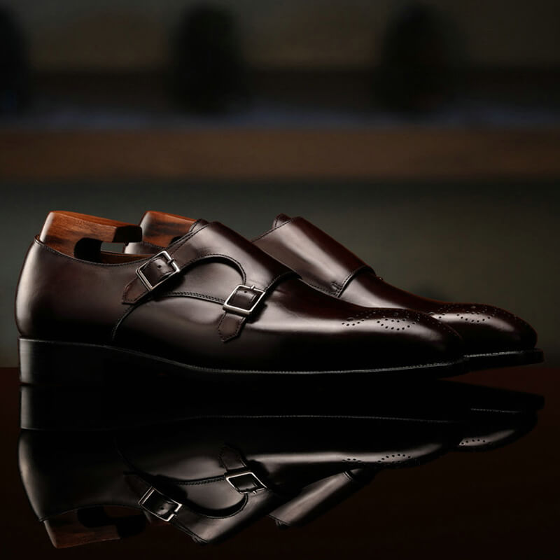 【サイズ交換無料】ビジネスシューズ メンズ革靴 モンクストラップ ダブルモンク ローファー フォーマル カジュアル 天然牛革 本革 ゴム底 木製底 通気性 結婚式 スーツ 24cm28.5cm 大き