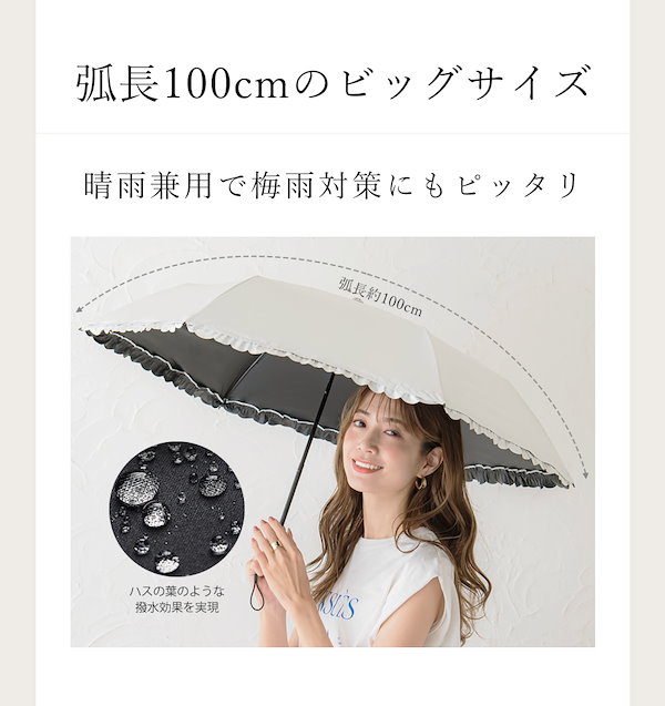 Qoo10] CICIBELLA 日傘フリル日傘 折りたたみバイカラー日傘