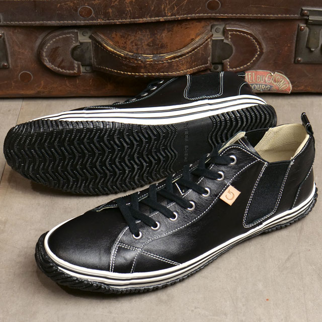 スピングル スニーカー サイドゴア [SP442-05] SP-442 メンズ・レディース 日本製 カンガルーレザー Black ブラック 正規取扱店