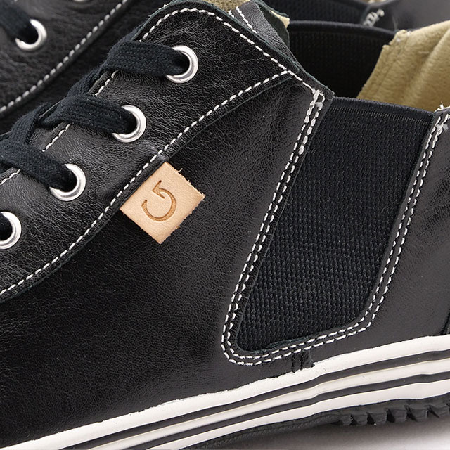 スピングル スニーカー サイドゴア [SP442-05] SP-442 メンズ・レディース 日本製 カンガルーレザー Black ブラック 正規取扱店