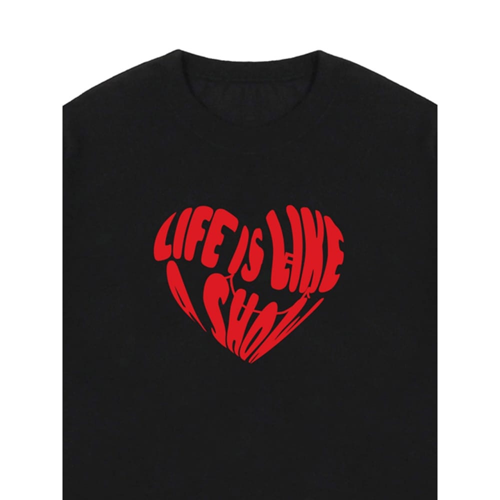 グレイバービッグライフロゴハートスマイル半袖Tシャツ 5COLOR