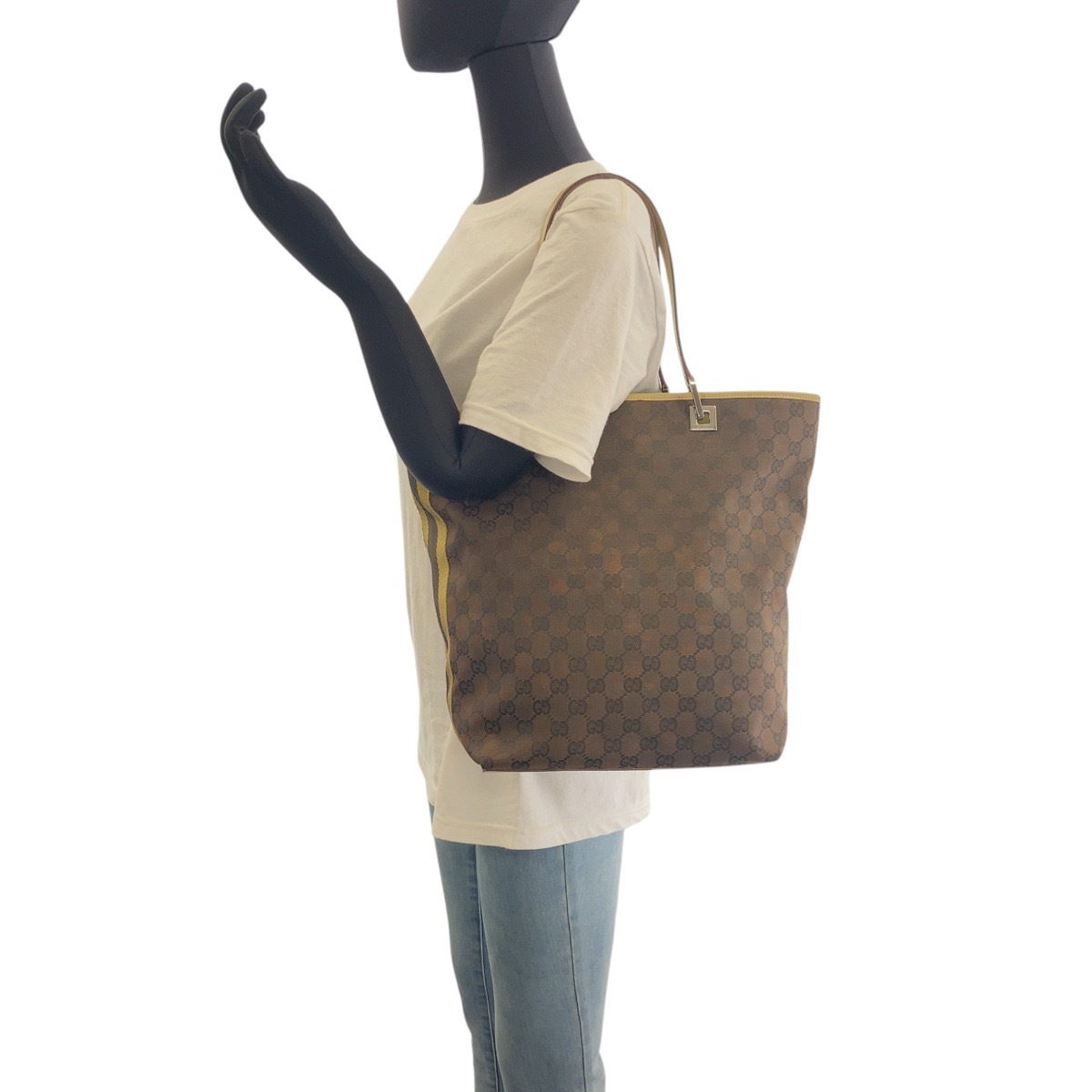 ブラウン マルチカラー シルバー金具 GGキャンバス/レザー 31243 トートバッグ ショルダーバッグ レディース 503904
