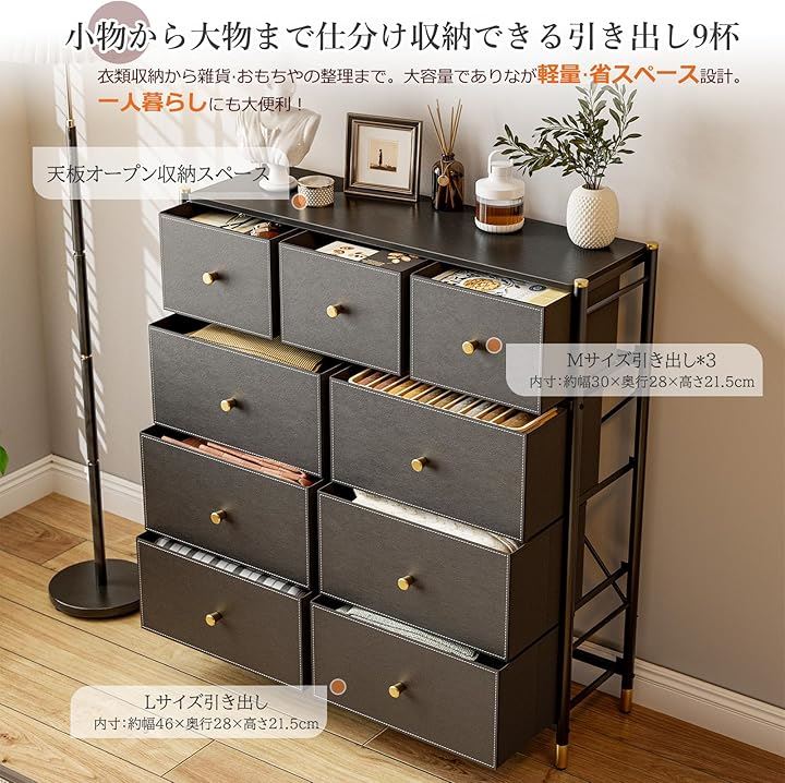 EdoErgo タンス 収納 チェスト 布製 引き出し 洋服収納 リビング収納