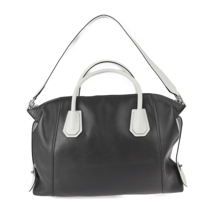 美品 GIVENCHY ジバンシィ ハンドバッグ アンティゴナ ソフト ミディアム レザー ブラック ホワイト シルバー金具 2WAY ショルダーバッグ トートバッグ 本物保証 中古 美品 GIVENCHY ジバンシィ ハンドバッグ アンティゴナ ソフト ミディアム レザー ブラック ホワイト シルバー金具 2WAY ショルダーバッグ トートバッグ 本物保証 中古