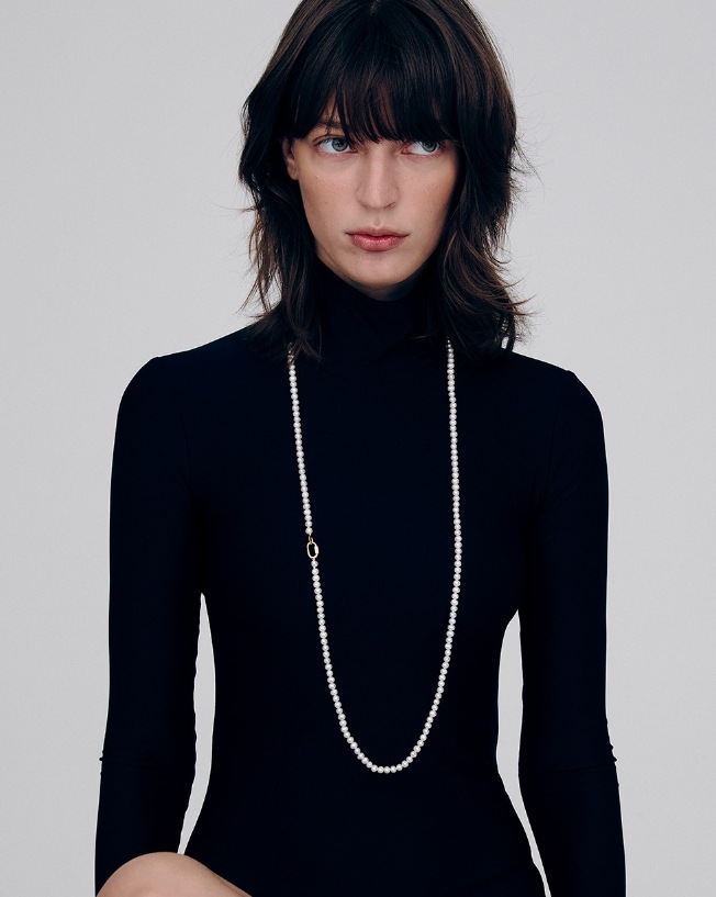 ◇HYERES LOR◇ Noaiyu Silver (Y) Freshwater Pearl Bead Neckl HYERES LOR] Noailles 独特の質感 Silver Freshwater Pearl Long