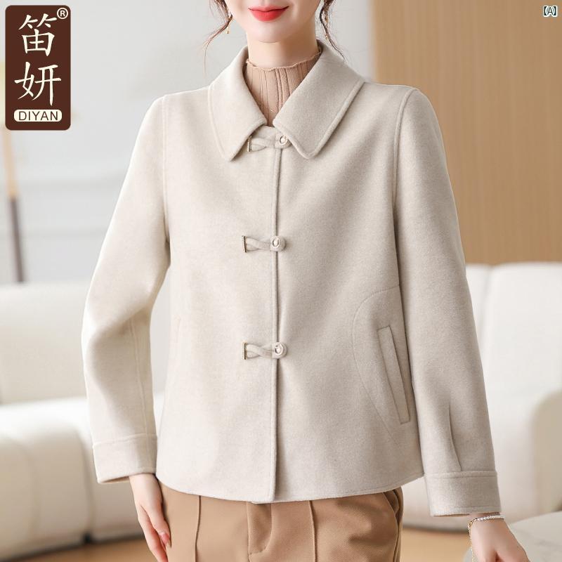 小柄 母 秋 ウール ジャケット レディース 春 高貴 トップ 小柄 母 秋 ウール ジャケット レディース 春 高貴 トップ