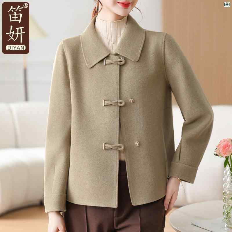 小柄 母 秋 ウール ジャケット レディース 春 高貴 トップ 小柄 母 秋 ウール ジャケット レディース 春 高貴 トップ