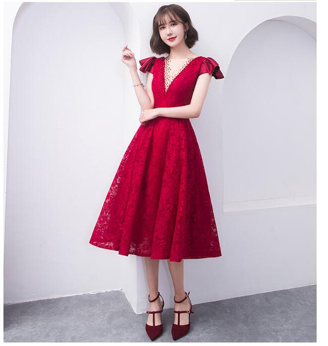 贅沢な結婚式ワンピース ミディアムドレス パーティードレス Vネックミモレ丈ドレス フォーマル お呼 贅沢な結婚式ワンピース ミディアムドレス パーティードレス Vネックミモレ丈ドレス フォーマル お呼