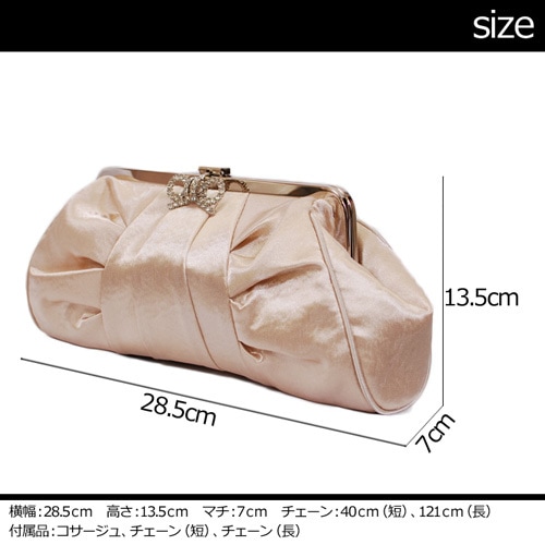 リボンモチーフ パーティーバッグ セレモニー/入学式/ママスーツ/かわいい/入園式/卒業式/結婚式/学校行事/サテン/個性的/高品質/ベージュ/シルバー/ブラック
