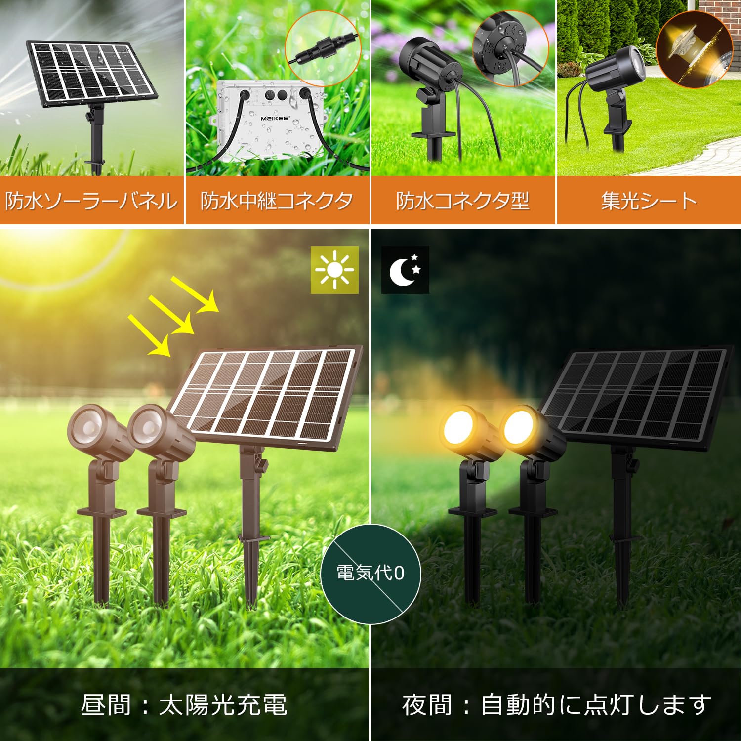 MEIKEE 改良版ソーラー ガーデンライト ソーラーライト 屋外 【リモコン付き】スポットライト電球色 昼白色 昼光色 3色切替 3段階調光 IP66防水 3000mAH 200LM*2 明暗センサ MEIKEE 改良版ソーラー ガーデンライト ソーラーライト 屋外 【リモコン付き】スポットライト電球色 昼白色 昼光色 3色切替 3段階調光 IP66防水 3000mAH 200LM*2 明暗センサ
