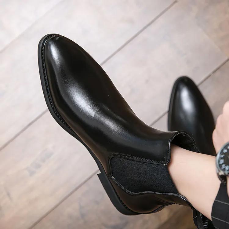 サイドゴアブーツメンズブーツサイドゴアチェルシーブーツショートブーツ黒ブラックブラウンカジュアル革靴メンズシューズシンプル靴フェイクレザー